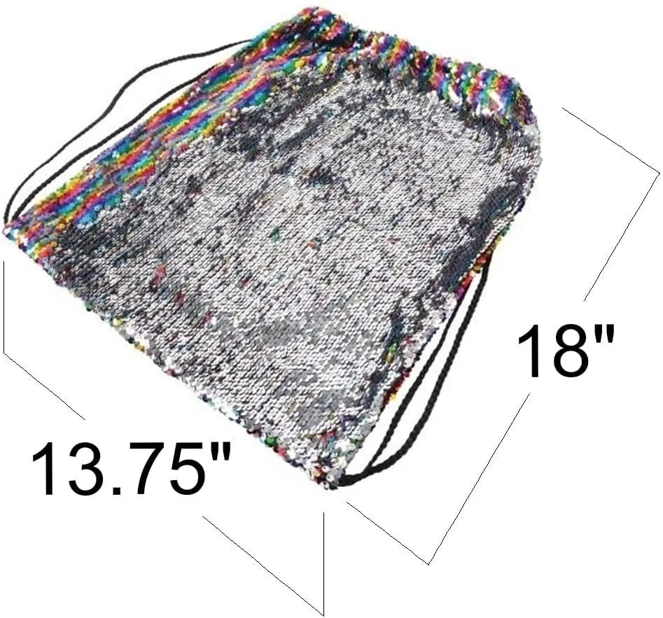 Rainbow Sequin Drawstring Backpack