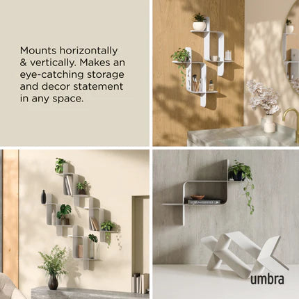 Montage Metal Wall Shelves, Set of 2 White