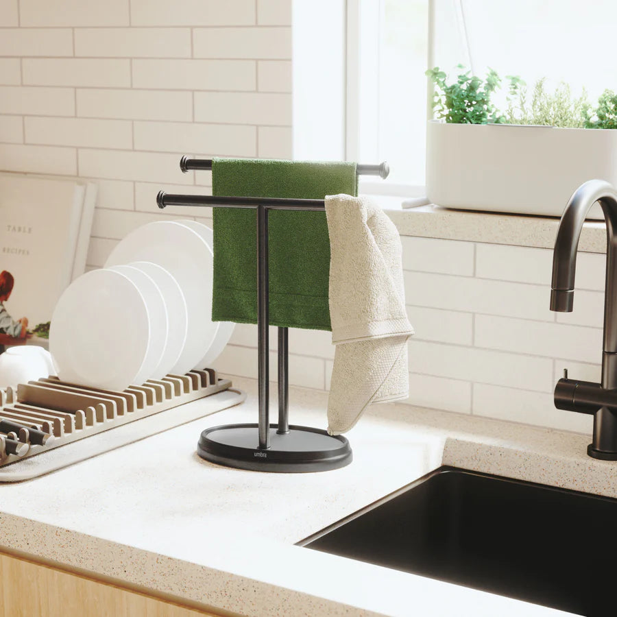 Palm Tree Towel Rack Black