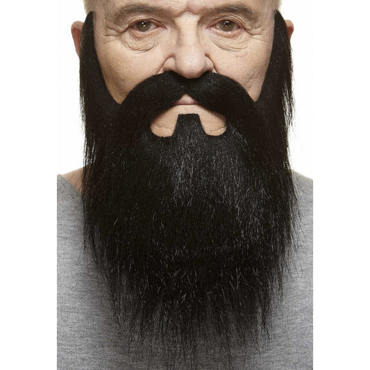Mustache and beard, black