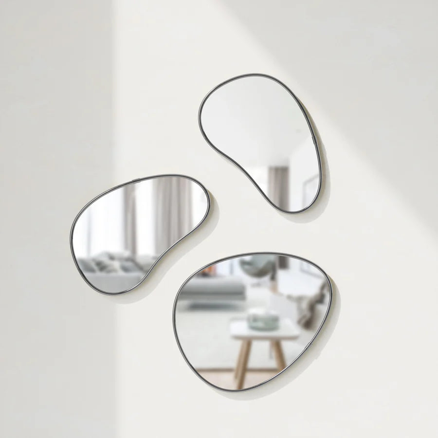 Hubba Pebble Set of 3 Metallic-Titanium