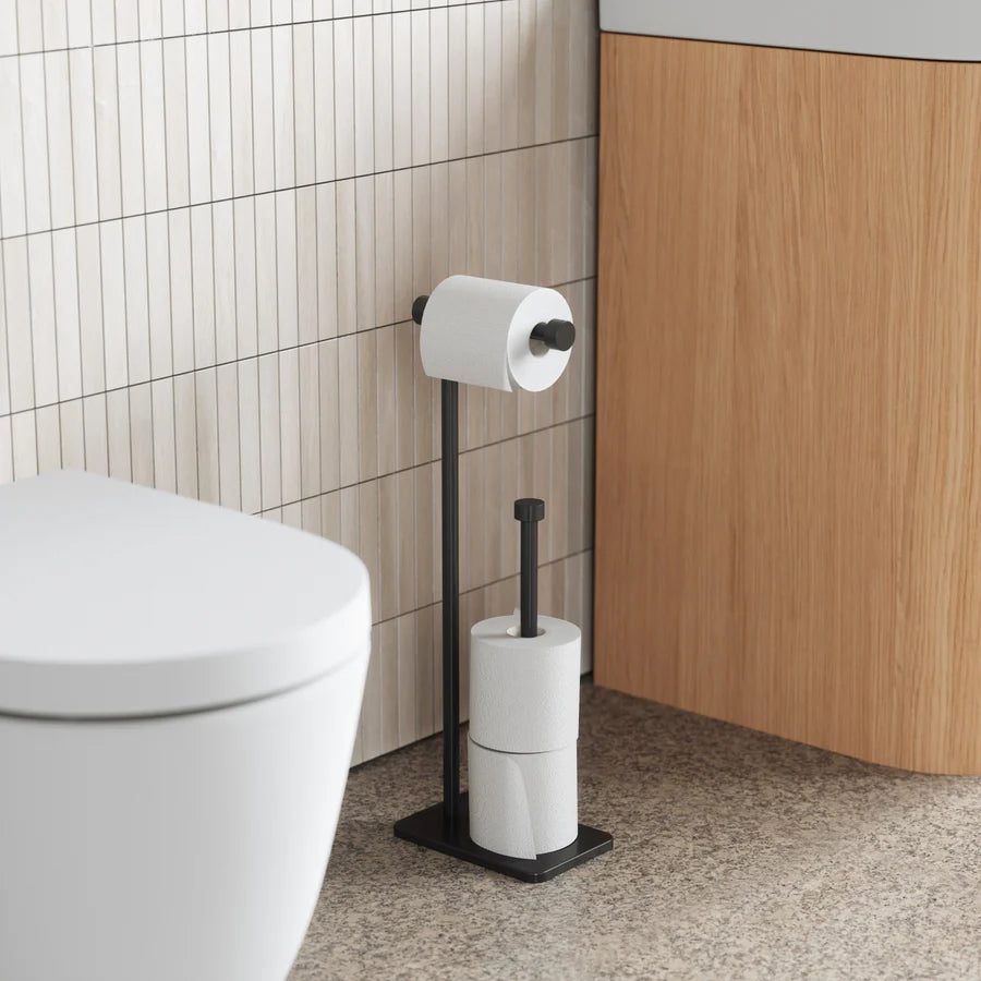 Cappa Toilet Paper Holder & Reserve Black
