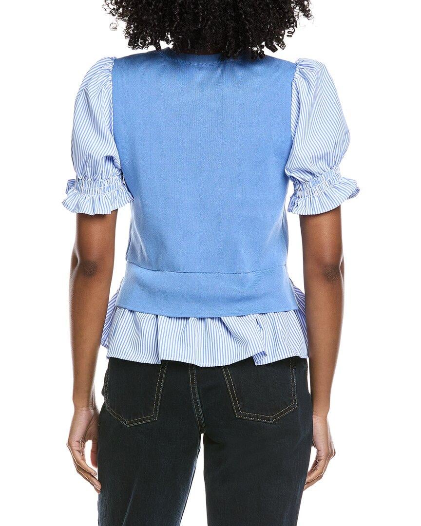 Short Sleeve Twofer Sweater Moody Blue - Nanette