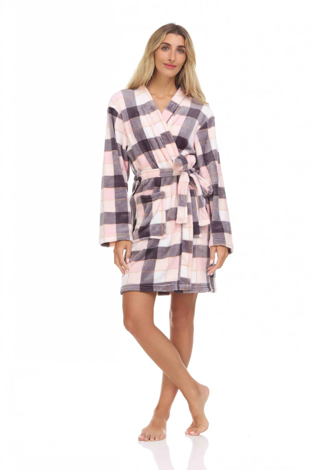 Pajama Set Plush 36 Robe Gray