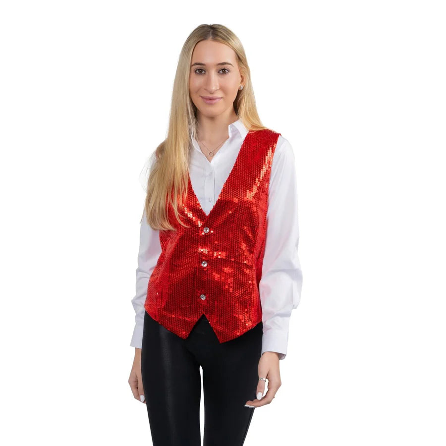 Red Sequin Vest - Adult