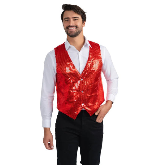 Red Sequin Vest - Adult