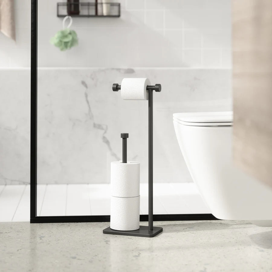 Cappa Toilet Paper Holder & Reserve Black