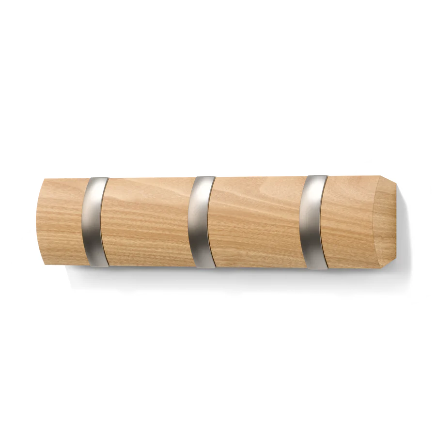 Flip 3 Wall Hook Natural / Nickel