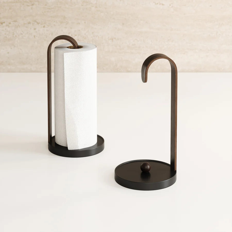 Bellwood Paper Towel Holder Black / Walnut