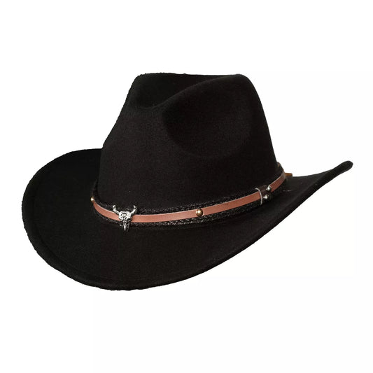 Cowboy Hat with Bull Head Band