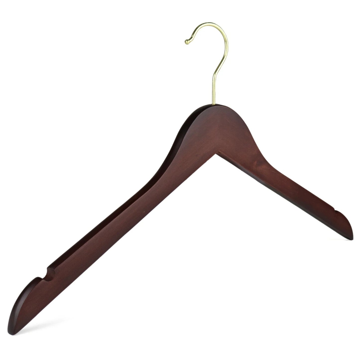 Antique Mahogany/Chrome - S/5 Wood Shirt Hanger