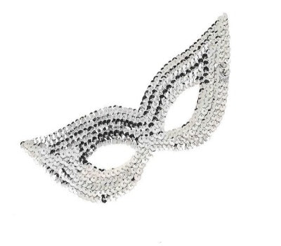 WHITE  SEQUIN EYE MASK
