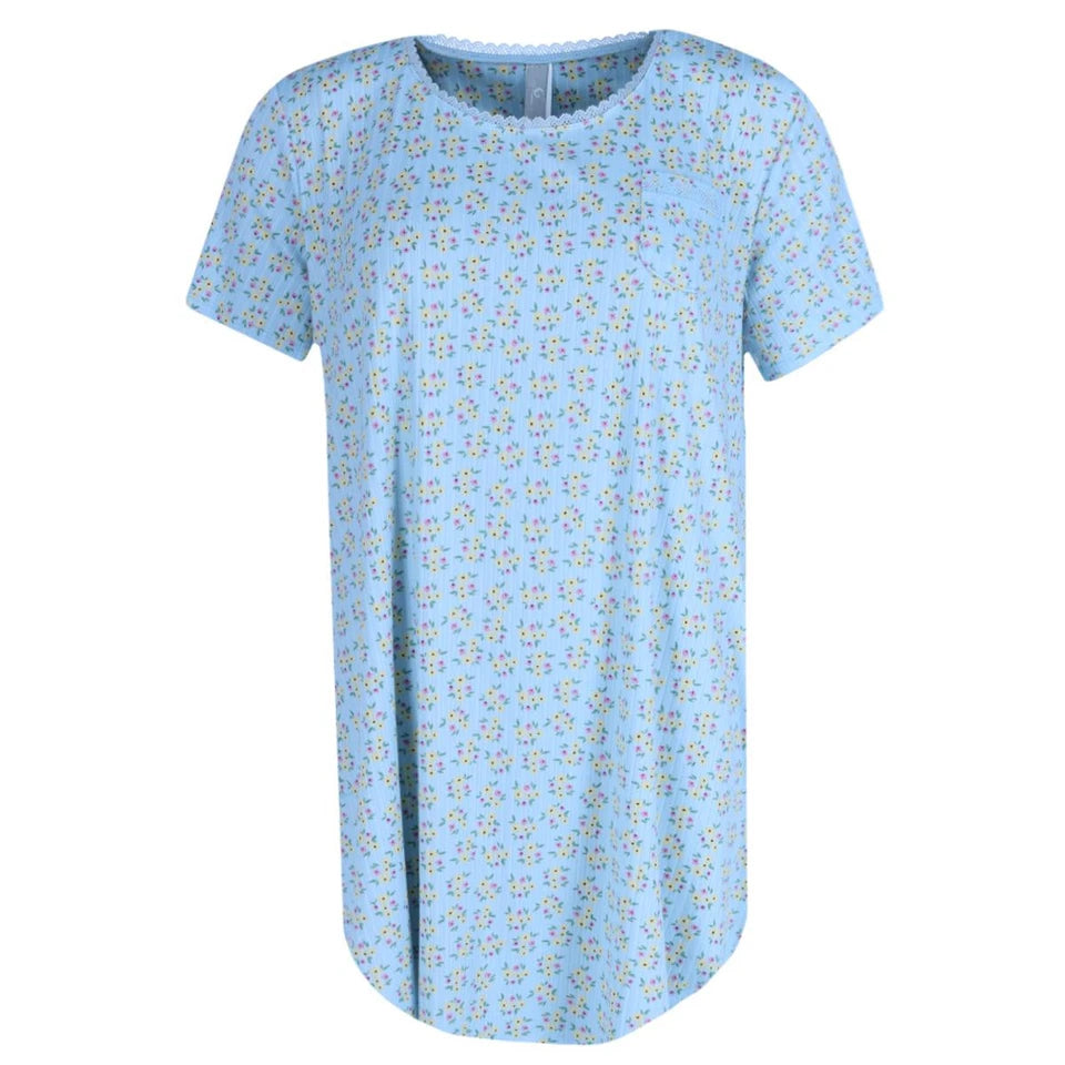 Siesta Ribbed Pj Set Aqua