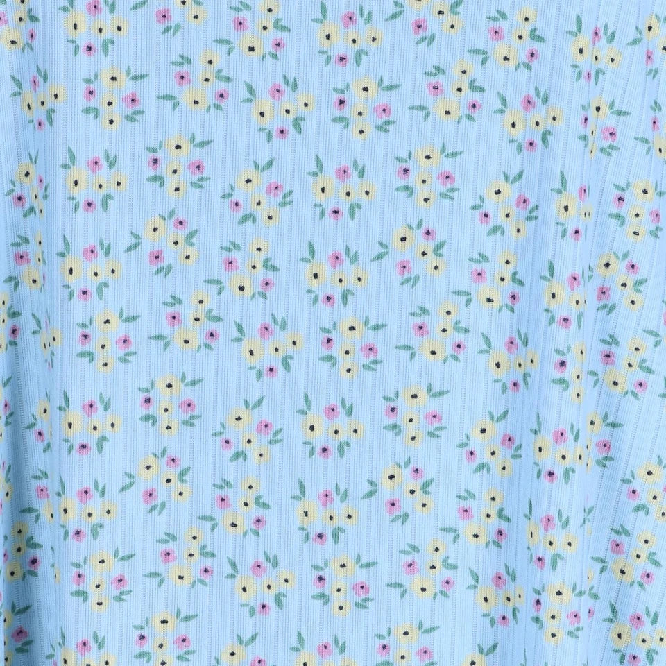 Siesta Ribbed Pj Set Aqua