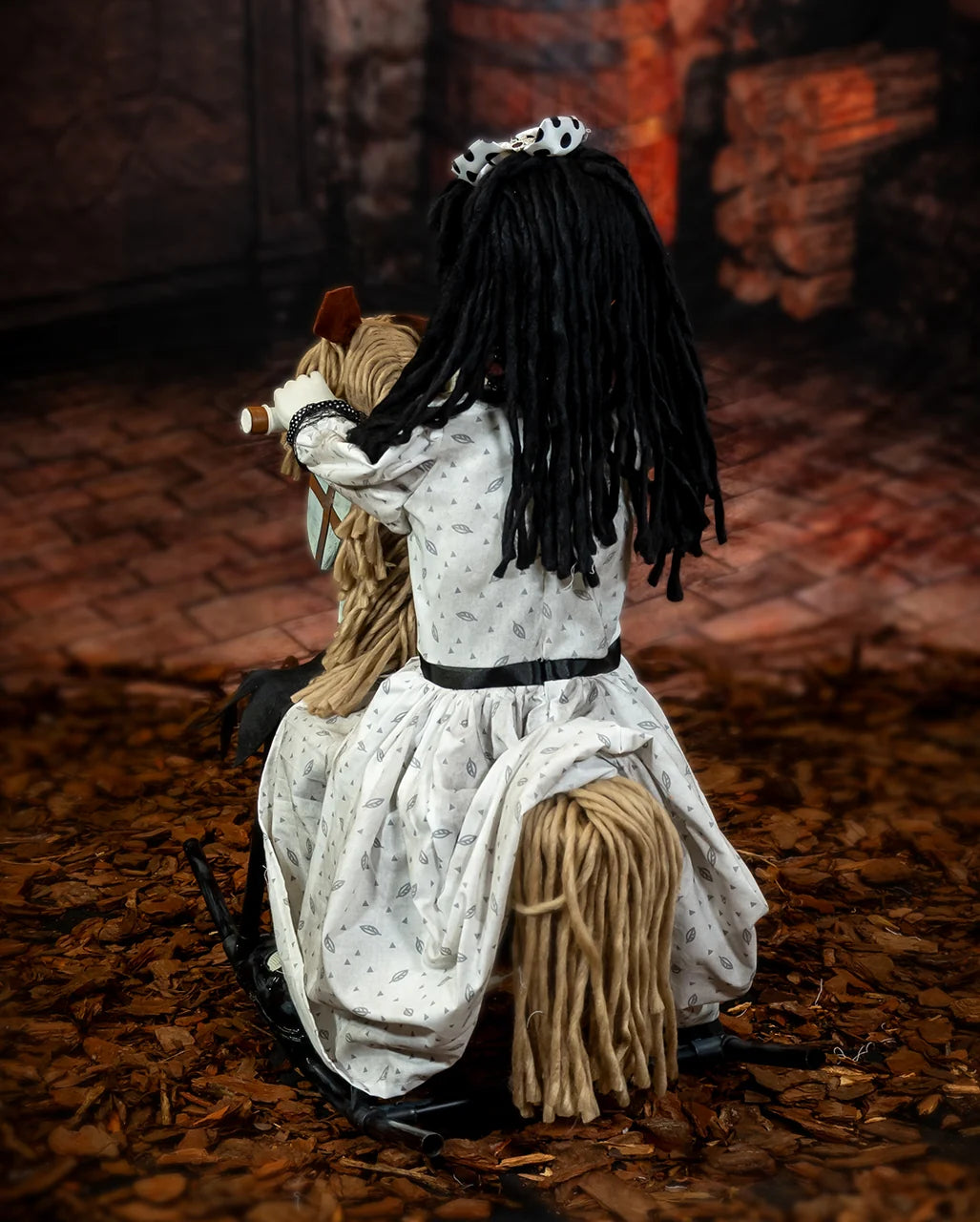28.3" Animated Rocking Horse with Doll