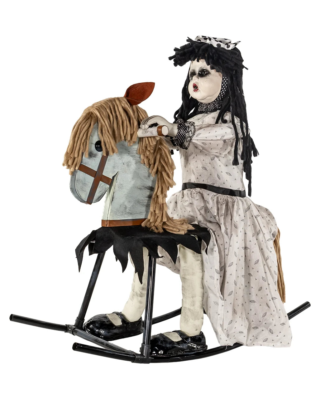 28.3" Animated Rocking Horse with Doll