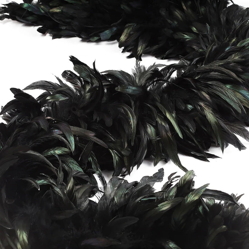 Schlappen Boa-Dyed Iridescent 8-10" - Black/Iridescent