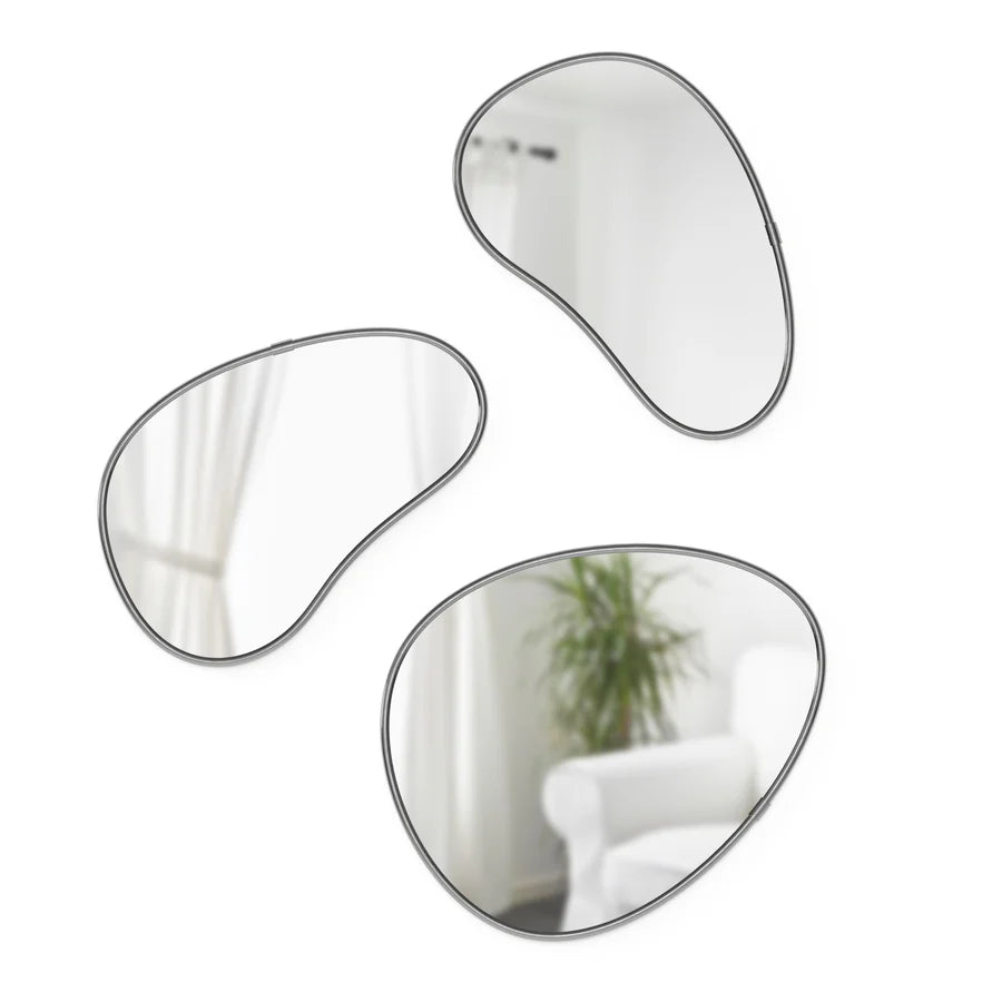 Hubba Pebble Set of 3 Metallic-Titanium