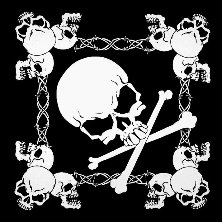 Skull w / Barbwire Bandana