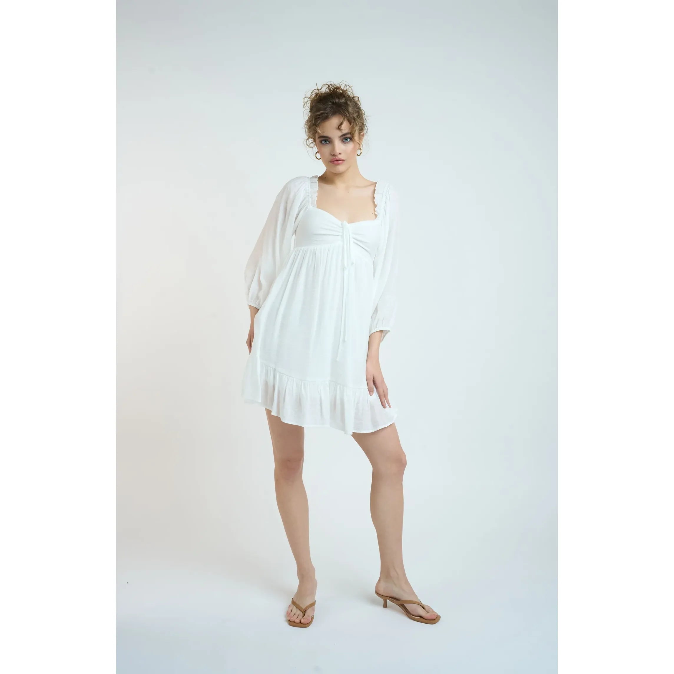Summertime Cowgirl Mini Dress  Bright White