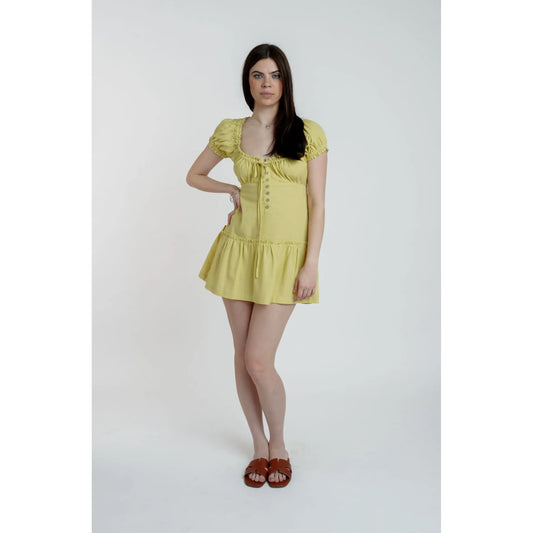 Meet Me  Mini Dress Lemon