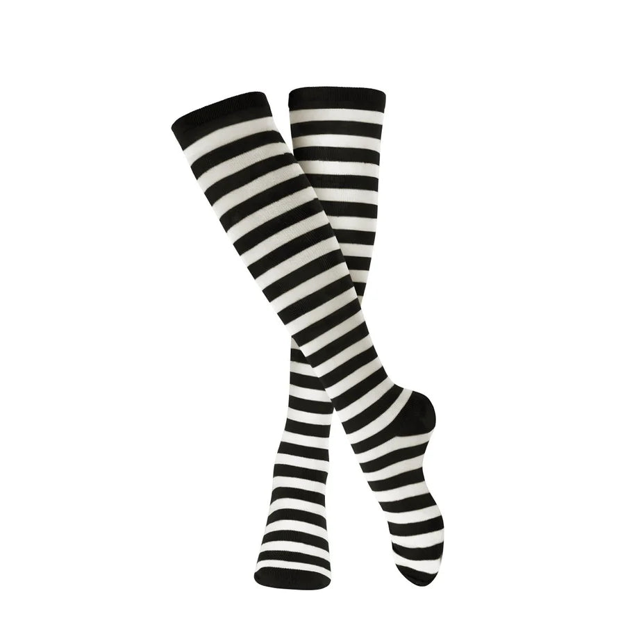 Striped Cotton Socks for Adults  Black & White
