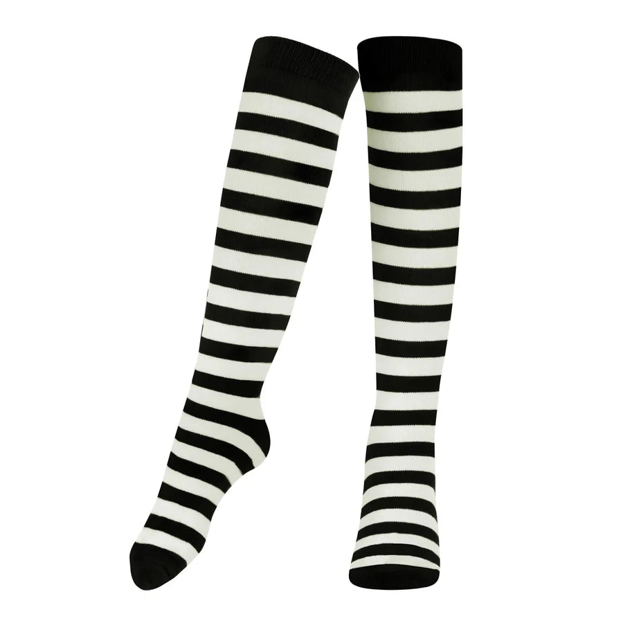 Striped Cotton Socks for Kids Black & White