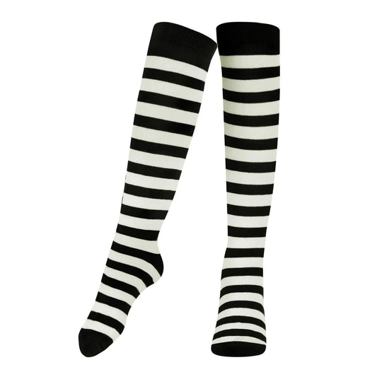 Striped Cotton Socks for Kids Black & White