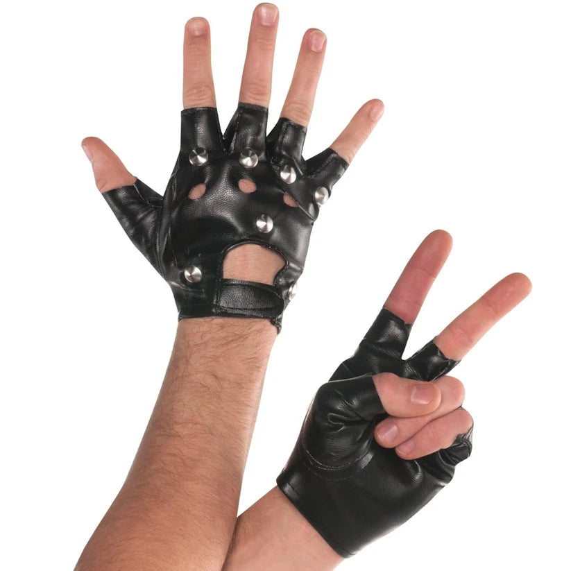 AMN-Studded fingerless gloves