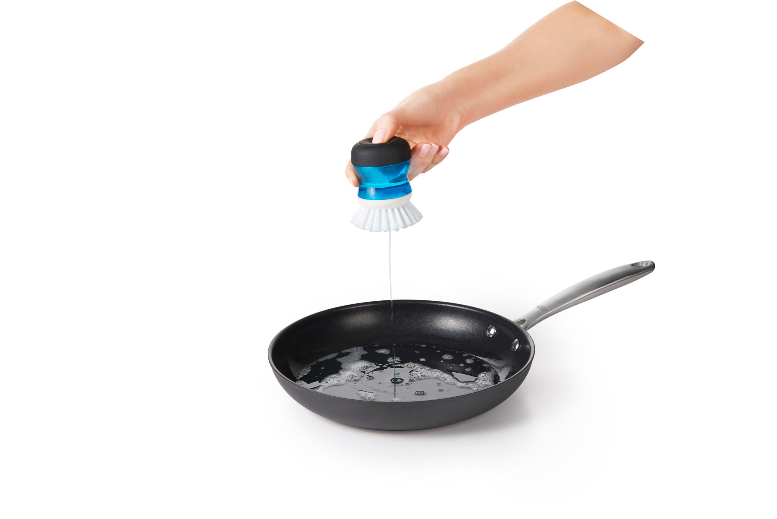 Soap Dispensing Palm Brush Storage Set