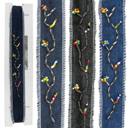 Headband Blue Flores corrida