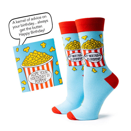 Two Left Feet IT'S YO BIRTHDAY Gift Card Sock Set -  Poppins BLUE