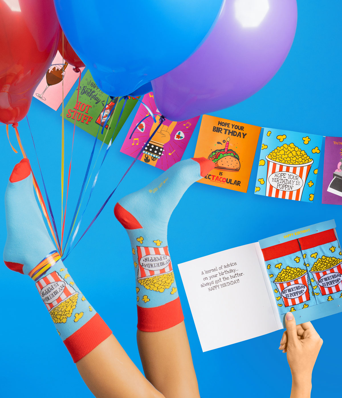 Two Left Feet IT'S YO BIRTHDAY Gift Card Sock Set -   Look Youngs WHITE