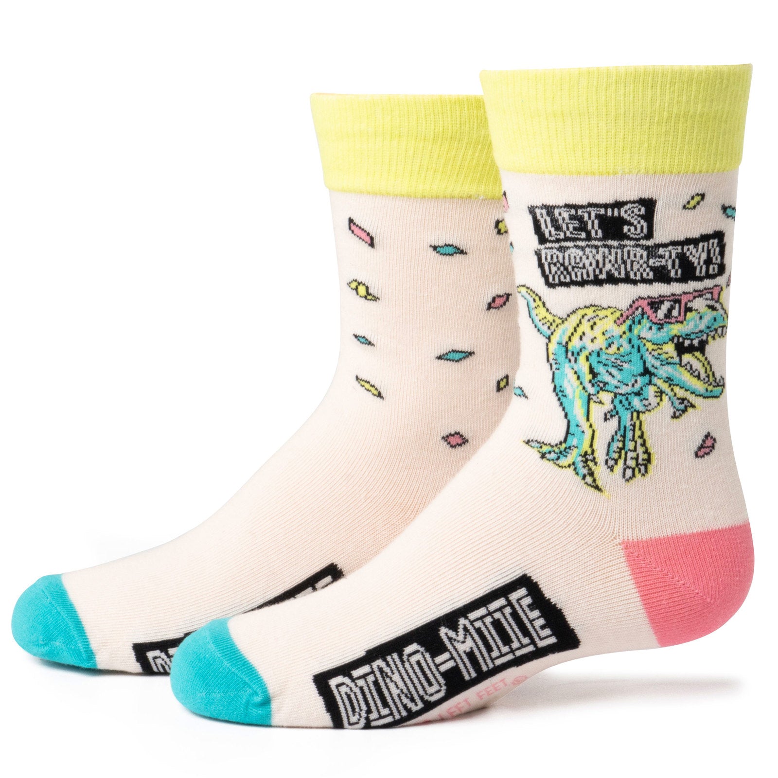 Two Left Feet Kid's IT'S YO BIRTHDAY Gift Card Sock Set -  Let's Rawr-Ty