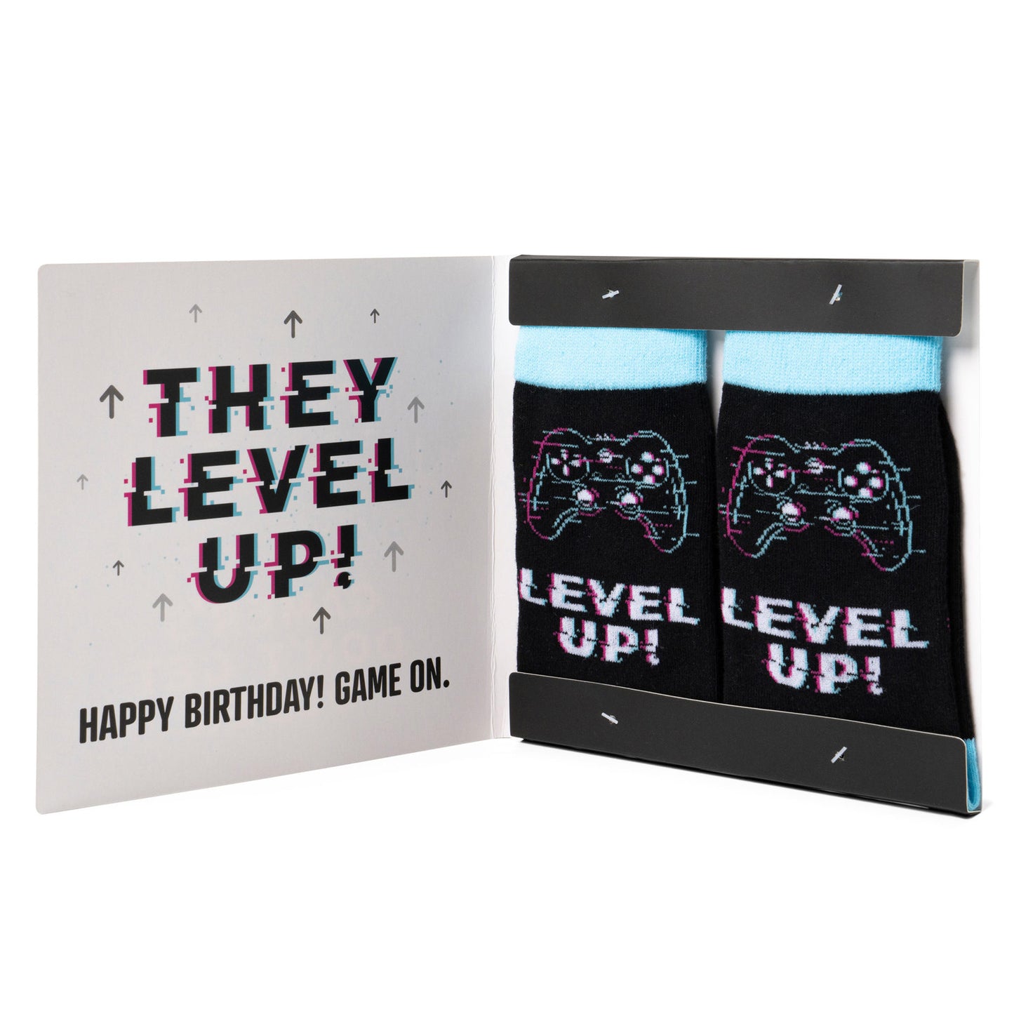 Two Left Feet Kid's IT'S YO BIRTHDAY Gift Card Sock Set -  Level Up