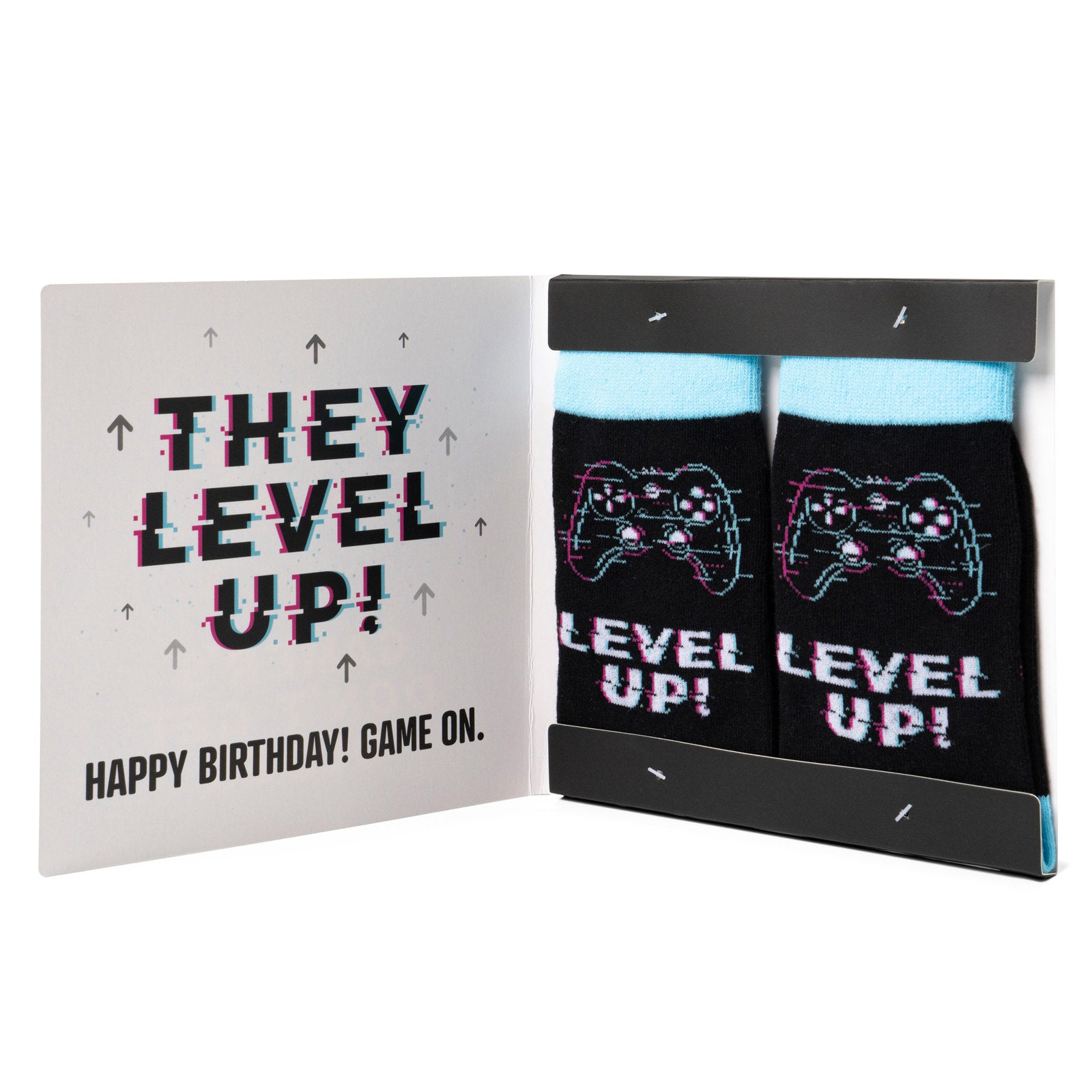Two Left Feet Kid's IT'S YO BIRTHDAY Gift Card Sock Set -  Level Up