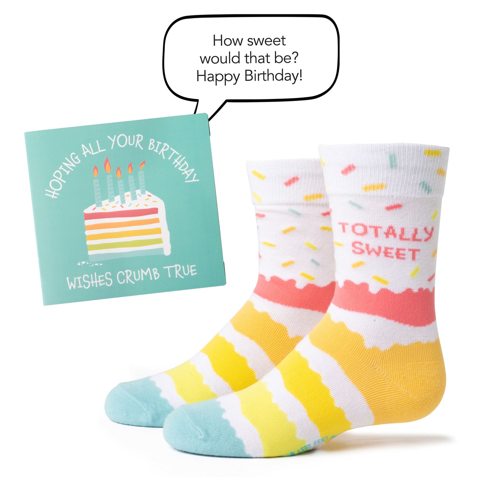 Two Left Feet Kid's IT'S YO BIRTHDAY Gift Card Sock Set -  Totally Sweet