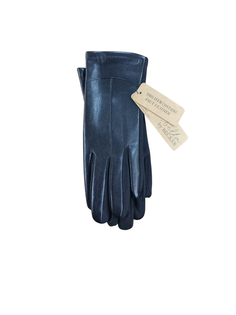 Ladies Faux Leather Driving Gloves Black