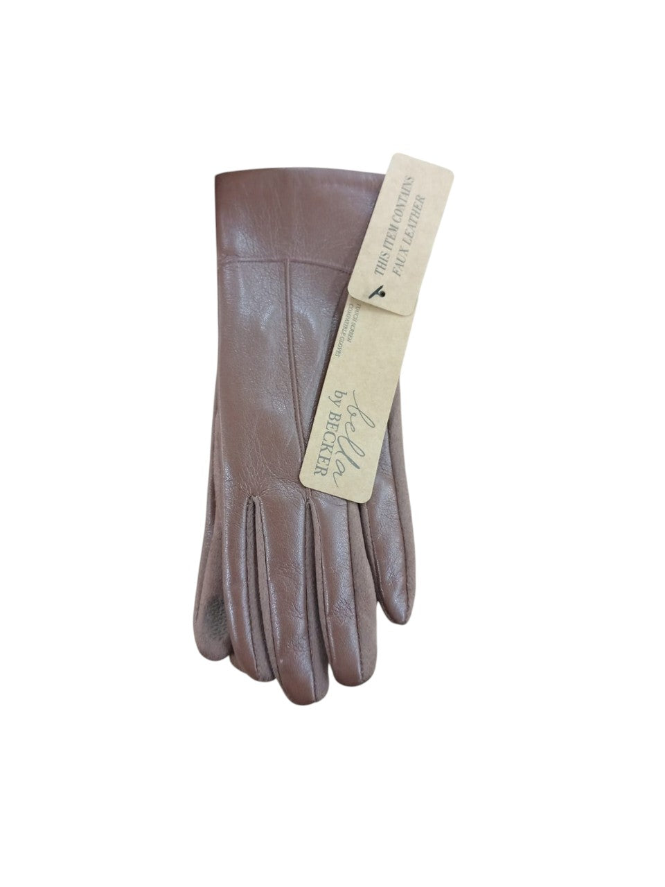 Ladies Faux Leather Driving Gloves Brown