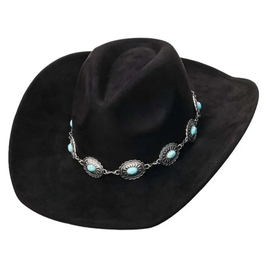 Cowboy Hat with Silver Conch