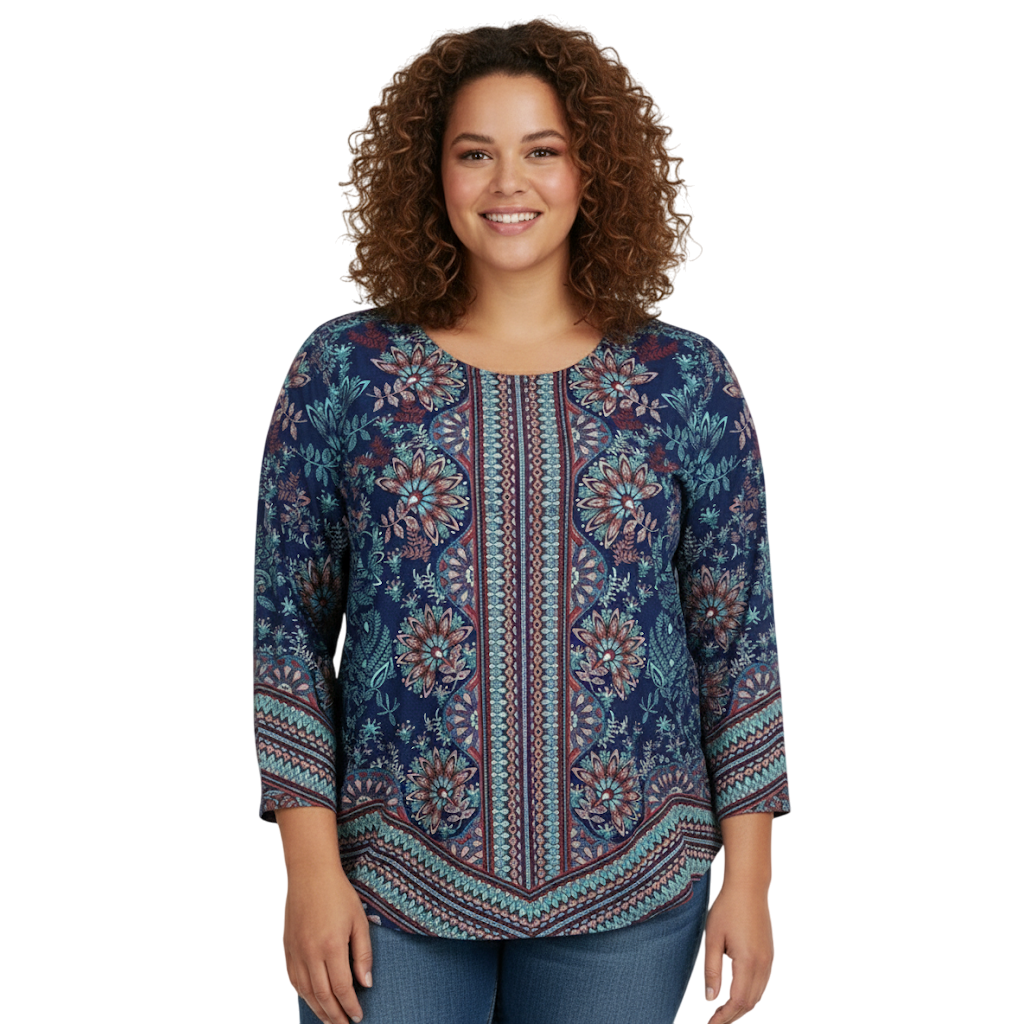 Plus Top Indigo Multi - Ruby Rd