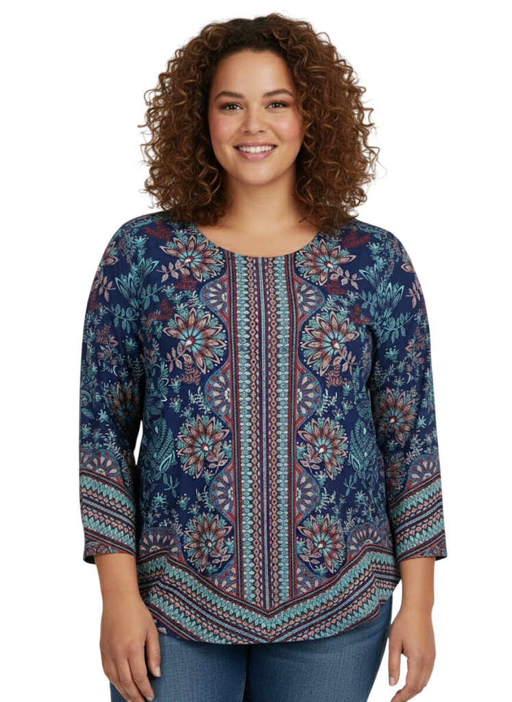 Plus Top Indigo Multi - Ruby Rd