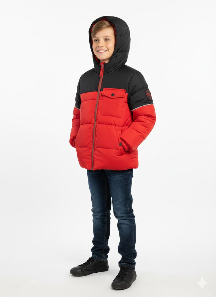 Chest Pocket Puffer Dark Red