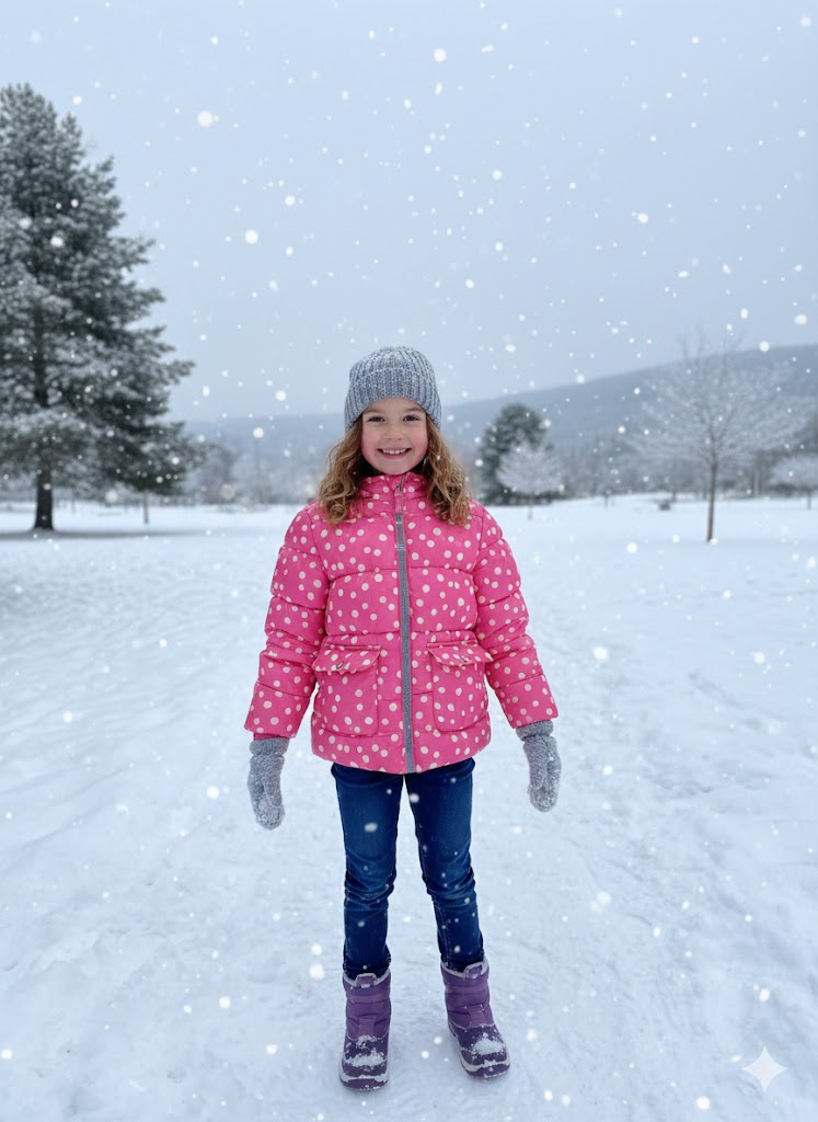 Dot Print Puffer Hot Pink