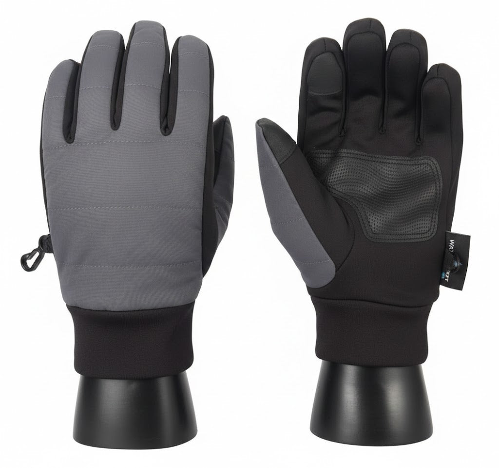 Ladies Knit Glove Gripper Dots Grey