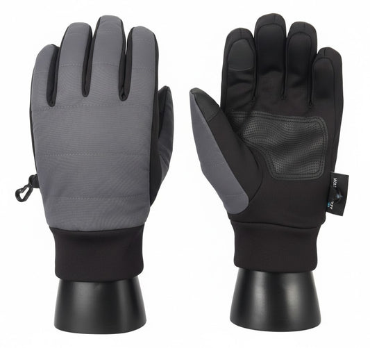 Ladies Knit Glove Gripper Dots Grey