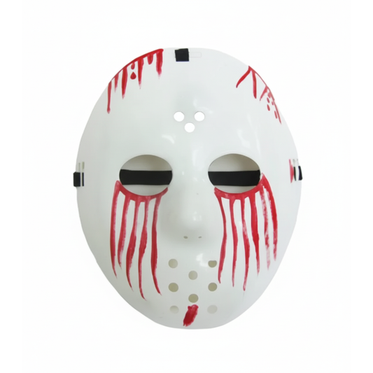 Horror Hockey Mask with Painted Blood