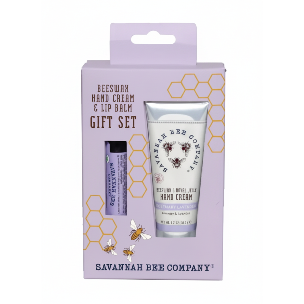 Hand Cream Tube and Lip Balm Gift Set-Rosemary Lavender
