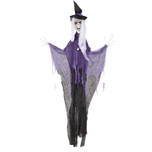 6ft Hanging Animated Scary Witch