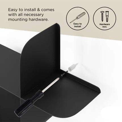 Montage Metal Wall Shelves, Set of 2 Black